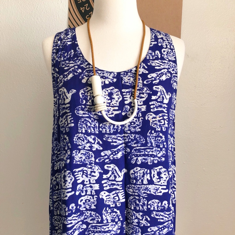 Vintage Handprinted Batik Contempo Casuals Dress
